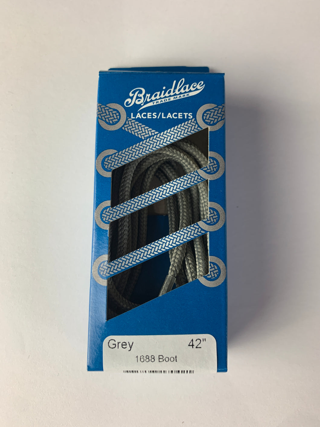 Grey think laces Braidlace 42